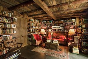 Phòng đọc sách phong cách rustic