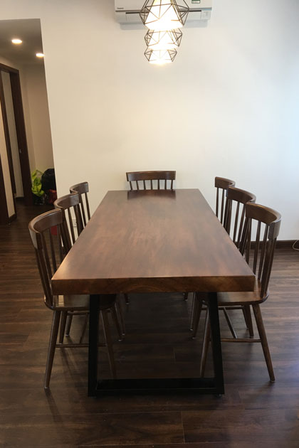 bàn ghế ăn gỗ nguyên tấm